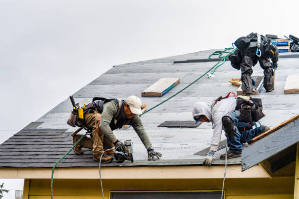 Professional Gutter Installation technician working in Thompsontown, PA